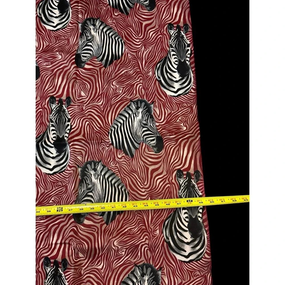 Vintage Fabric Dizzy Zebra Print 49.5”x37” white Black red